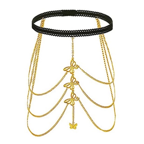 Sexy Gold Butterfly Pendant Thigh High Chain - Picture 2 of 2